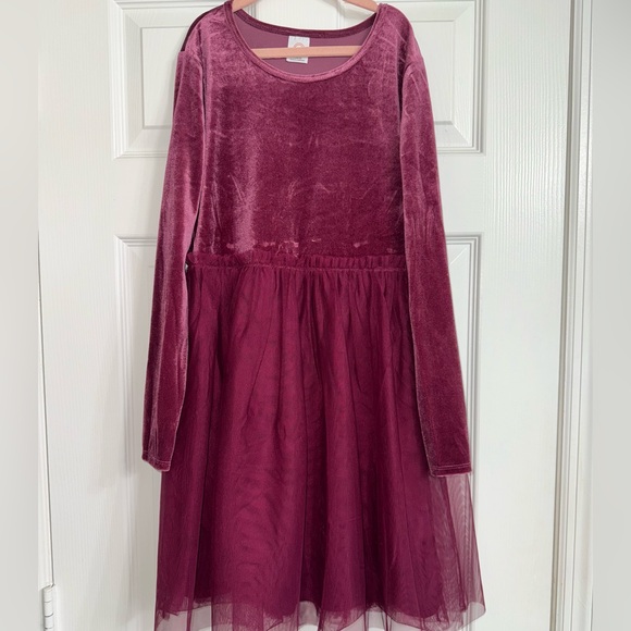 Wonder Nation Girls Long Sleeves Velour Tutu Dress - Picture 7 of 10